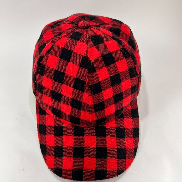 Classic Buffalo Plaid Strap Back Cap Hat Red Checkered Baseball Outdoor Mens - Picture 7 of 12